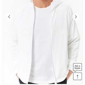 Forever 21 Mens White Windbreaker (size Large)